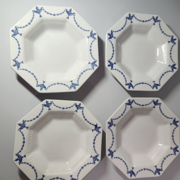 Vtg Ironstone Octagonal salad plates, set of 4 - Picture 1 of 4